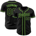 Custom black and neon green baseball jersey