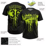 Custom Black Neon Green Unisex Softball Jersey - Two-Button Style 8414 Custom Black Black-Neon Green Two-Button Unisex Softball