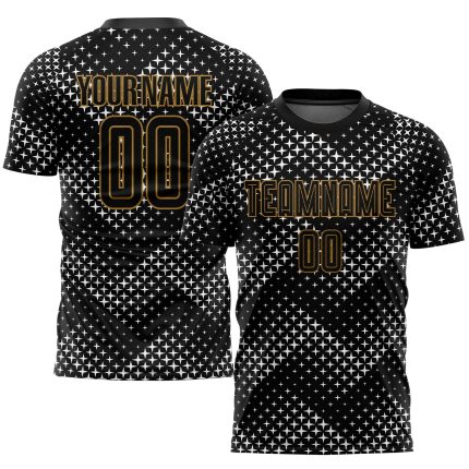 Custom Black Gold Sublimation Soccer Jersey for Men and Women - Style 8806 Custom Black Black-Old Gold Sublimation Soccer
