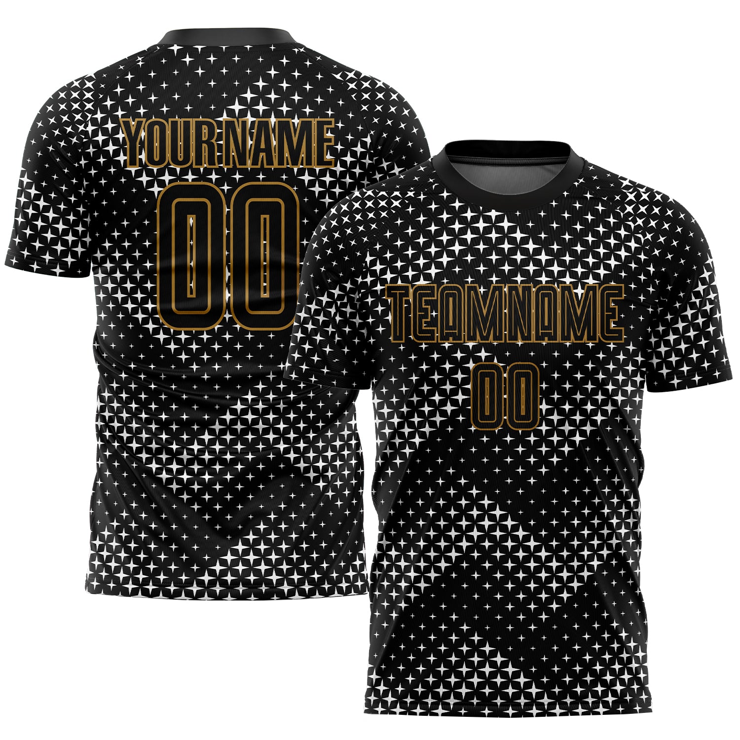 Custom Black Gold Sublimation Soccer Jersey for Men and Women - Style 8806 Custom Black Black-Old Gold Sublimation Soccer
