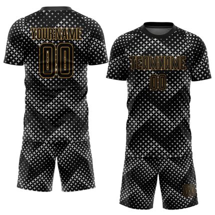 Custom Black Gold Sublimation Soccer Jersey for Men and Women - Style 8806 Custom Black Black-Old Gold Sublimation Soccer