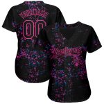 Custom Black Pink 3D Pattern Baseball Jersey - Authentic Design for Fans and Players Custom Black Black-Pink 3D Pattern Design