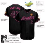 Custom Black Pink Baseball Jersey - Authentic Design for Sports Fans Custom Black Black-Pink Authentic Baseball Jersey