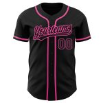 Custom Black Pink Baseball Jersey - Authentic Style 8741 Custom Black Black-Pink Authentic Baseball Jersey Style 8741