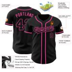 Custom Black Pink Baseball Jersey - Authentic Style 8741 Custom Black Black-Pink Authentic Baseball Jersey Style 8741