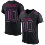 Custom Black Powder Blue Hot Pink Mesh Football Jersey - Authentic Design Custom Black Black Powder Blue-Hot Pink Mesh Authentic