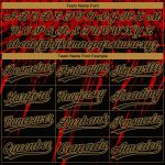 Custom Unisex Softball Jersey - Black Red Old Gold Two-Button Design Custom Black Black Red-Old Gold Two-Button Unisex Softball