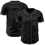 Custom Black Steel Gray Authentic Baseball Jersey - Youth & Adult Sizes Custom Black Black-Steel Gray Authentic Baseball