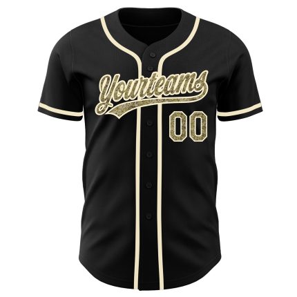 Black Camo Cream Authentic Baseball Jersey - Customizable Sports Apparel Custom Black Camo-Cream Authentic Baseball Jersey
