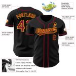 Custom Crimson Gold Black Authentic Baseball Jersey for Men Custom Black Crimson-Gold Authentic Baseball Jersey