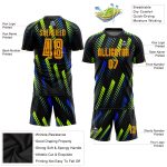 Black Gold Neon Green Sublimation Soccer Jersey - Custom Uniform Custom Black Gold-Neon Green Sublimation Soccer Uniform