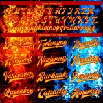 Custom Black Gold Red Flame 3D Pattern Varsity Letterman Full-Snap Bomber Jacket Custom Black Gold Red-Royal Flame 3D Pattern