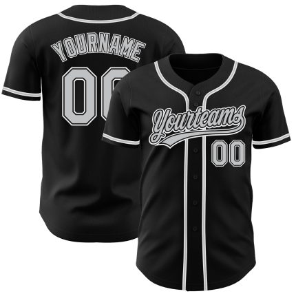 Custom Black Gray White Baseball Jersey - Authentic Style 4872, Comfortable Fit and Unique Design Custom Black Gray-White