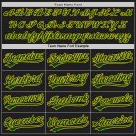 Custom Green-Gold Authentic Baseball Jersey - Black Color Design Custom Black Green-Gold Authentic Baseball Jersey