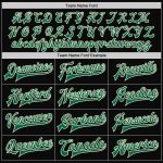Custom Black and Kelly Green Two-Tone Varsity Letterman Bomber Jacket Full-Snap Custom Black Kelly Green-Cream Bomber Full-Snap