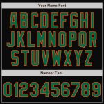 Custom Black Kelly Green Orange Bomber Jacket Full-Snap Varsity Letterman Two Tone Custom Black Kelly Green-Orange Bomber