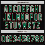 Custom Black Bomber Varsity Letterman Jacket in Kelly Green and Red Full-Snap Design Custom Black Kelly Green-Red Bomber