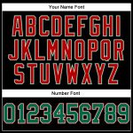Custom Performance T-Shirt in Black, Kelly Green, Red & White - Long Sleeve Custom Black Kelly Green Red-White Long Sleeve