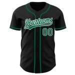 Custom Black Kelly Green White Baseball Jersey - Authentic Design for Fans Custom Black Kelly Green-White Authentic Baseball