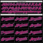 Custom Hot Pink Light Blue Pinstripe Baseball Jersey - Authentic Style 9689 Custom Black Light Blue Pinstripe Hot Pink-Light