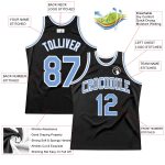 Custom Black Light Blue White Throwback Basketball Jersey Authentic Design Custom Black Light Blue-White Authentic Throwback