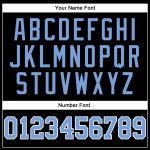 Custom Performance T-Shirt in Black Light Blue White - Long Sleeve Design for Comfort and Style Custom Black Light Blue-White
