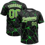 Custom Neon Green and Black Unisex Softball Jersey - Two-Button Design, Soft Fabric Custom Black Neon Green-Kelly Green Two-Button