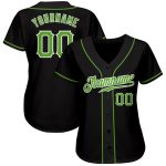 Custom Black Neon Green White Baseball Jersey - Authentic Design, Perfect for Fans and Players Custom Black Neon Green-White