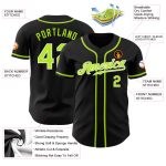 Custom Baseball Jersey - Black Neon Green-White, Authentic Style 7531 Custom Black Neon Green-White Authentic Baseball Jersey