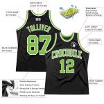 Personalized Black Neon Green White Basketball Jersey - Authentic Throwback Style Custom Black Neon Green-White Authentic
