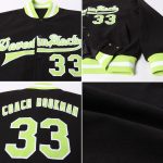 Custom Black Neon Green-White Varsity Letterman Bomber Jacket Full-Snap for Men Custom Black Neon Green-White Bomber Full-Snap