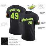 Custom Performance T-Shirt - Black Neon Green-White Design for Active Wear Custom Black Neon Green-White Performance T-Shirt