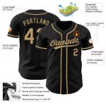 Authentic Custom Black Old Gold Baseball Jersey - Personalized Team Apparel Custom Black Old Gold Authentic Baseball Jersey