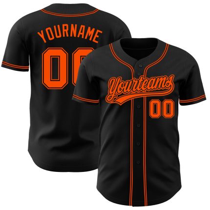 Custom Baseball Jersey Black and Orange Authentic Design for Fans Custom Black Orange Authentic Baseball Jersey