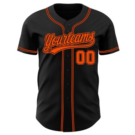 Custom Baseball Jersey Black and Orange Authentic Design for Fans Custom Black Orange Authentic Baseball Jersey