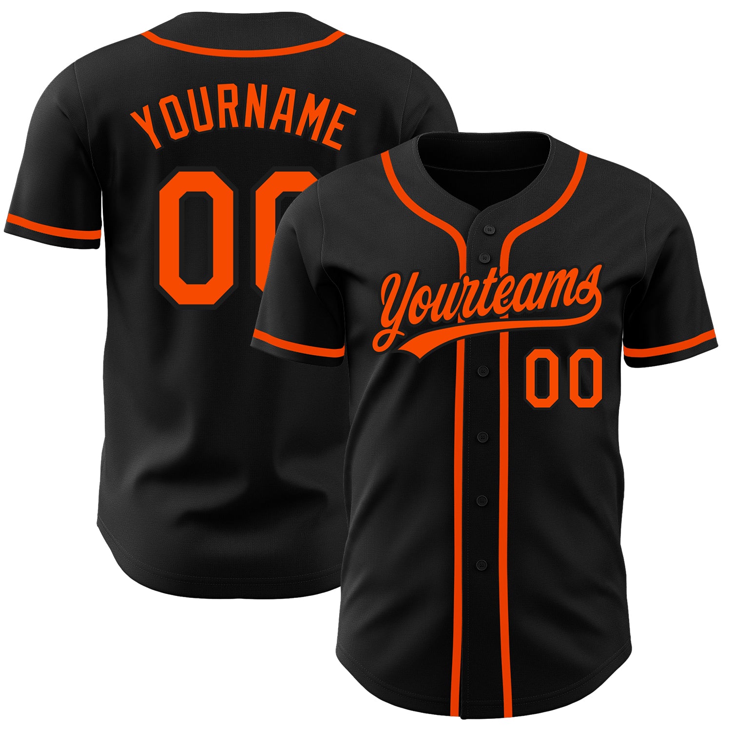 Custom Black Orange Baseball Jersey - Authentic Style 8950 for Game Day Wear Custom Black Orange Authentic Baseball Jersey