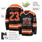 Custom Black Orange White Hockey Jersey - Personalized Team Sports Apparel Custom Black Orange-White Hockey Jersey