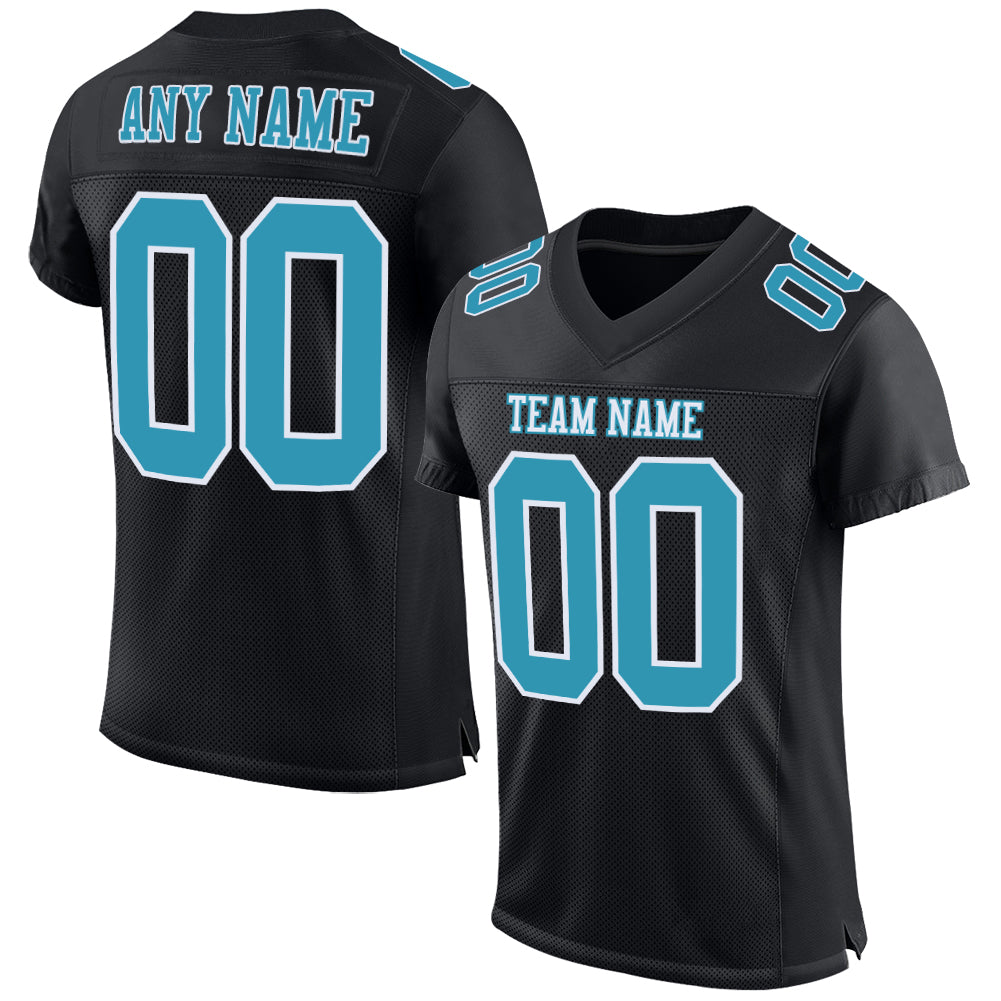 Custom Black Panther Blue-White Mesh Authentic Football Jersey Black Panther Jersey - Authentic Blue-White Mesh Football Jersey for Fans Custom Black Panther Blue-White Mesh Authentic