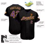 Custom Black Purple Gold Baseball Jersey - Authentic Design, Personalized Style Custom Black Purple-Gold Authentic Baseball