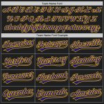 Black Purple Gold Custom Baseball Jersey Authentic Style 9369 Custom Black Purple-Gold Authentic Baseball Jersey Style 9369
