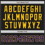 Black Purple Gold Custom Baseball Jersey Authentic Style 9369 Custom Black Purple-Gold Authentic Baseball Jersey Style 9369