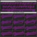 Custom Black Purple Hot Pink Baseball Jersey - Authentic Sports Apparel Custom Black Purple-Hot Pink Authentic Baseball Jersey