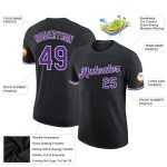 Custom Performance T-Shirt in Black Purple White - Breathable, Stylish Design for Active Wear Custom Black Purple-White Performance