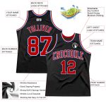 Custom Black Red Royal Basketball Jersey - Authentic Throwback Style Custom Black Red-Royal Authentic Throwback Basketball