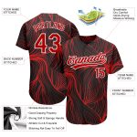 Custom 3D Pattern Baseball Jersey - Authentic Black Red White Design Custom Black Red-White 3D Pattern Design Authentic Baseball