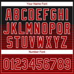 Custom 3D Pattern Baseball Jersey in Black Red White - Authentic Style 5048 Custom Black Red-White 3D Pattern Design Authentic