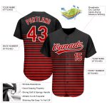 Custom 3D Pattern Baseball Jersey in Black Red White - Authentic Style 5048 Custom Black Red-White 3D Pattern Design Authentic