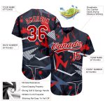 Custom 3D Pattern Baseball Jersey - Black Red White Authentic Style 8270 Custom Black Red-White 3D Pattern Design Authentic