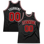 Custom Authentic Basketball Jersey Black Red White Throwback Design Custom Black Red-White Authentic Throwback Basketball
