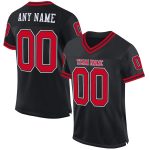 Custom Throwback Football Jersey Black Red White Mesh Authentic Custom Black Red-White Mesh Authentic Throwback Football